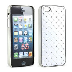 iPhone 5 5S Star Diamond Chrome Case (White)